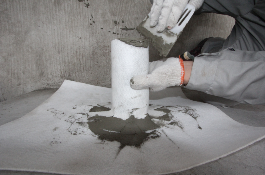 LOCA防水卷材濕鋪施工節(jié)點—管根